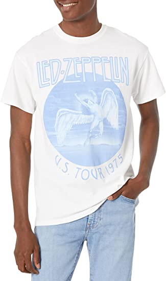 Led Zeppelin Men's Us Tour 1975 White T-Shirt