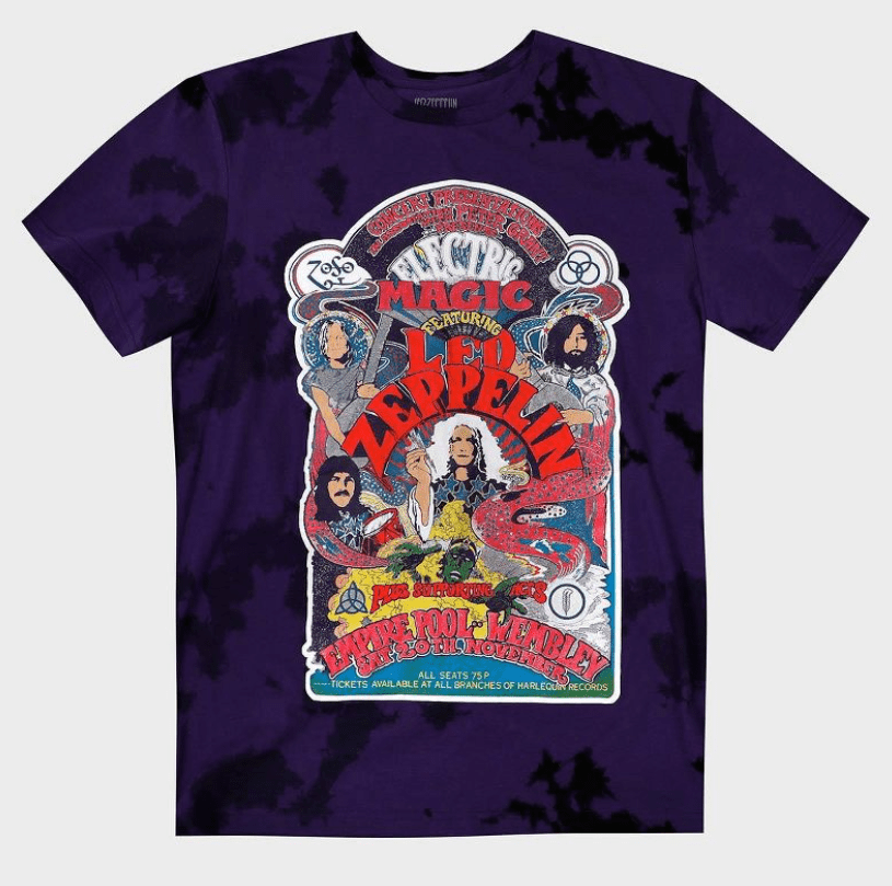 Men's Led Zeppelin Short Sleeve Graphic T-Shirt in Purple