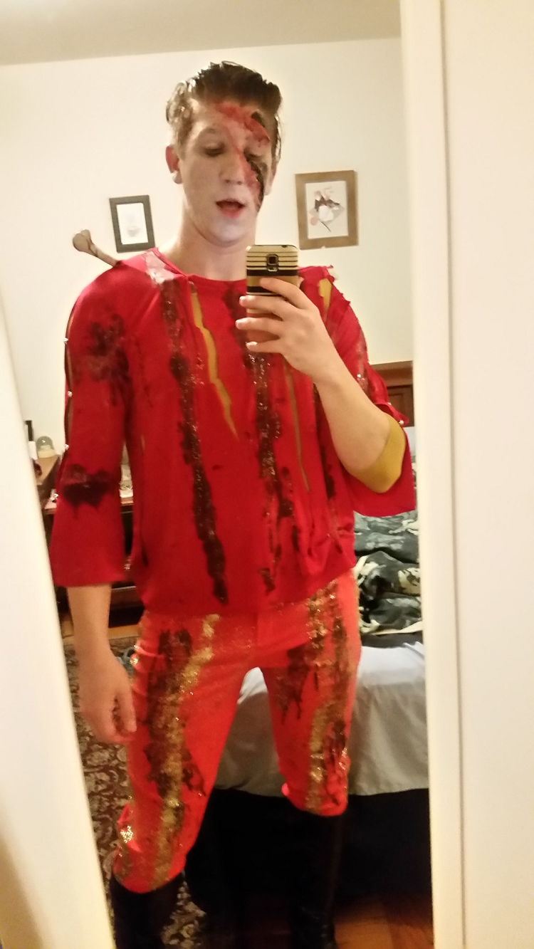 Homemade David Bowie Costume Inspired by Ziggy Stardust and Halloween Jack