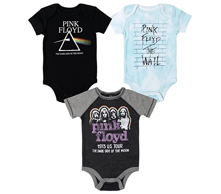  Pink Floyd Rock Band 3 Pack Short Sleeve Bodysuit 