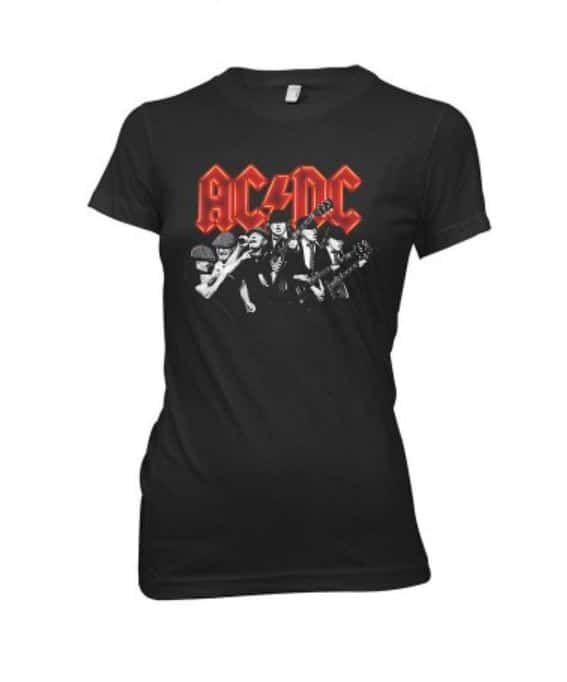 AC/DC Angus/Brian Ladies Black T-Shirt