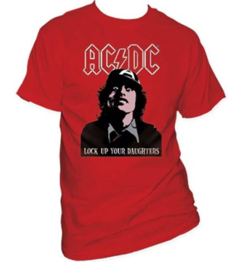 AC/DC Lock Up Your Daughters Angus Red Men’s T-Shirt