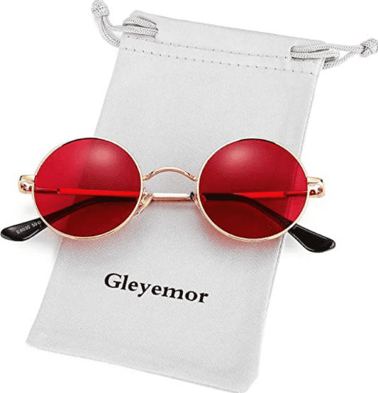 GLEYEMOR Polarized Round Sunglasses for Men Women Hippie Small Circle Sunglasses