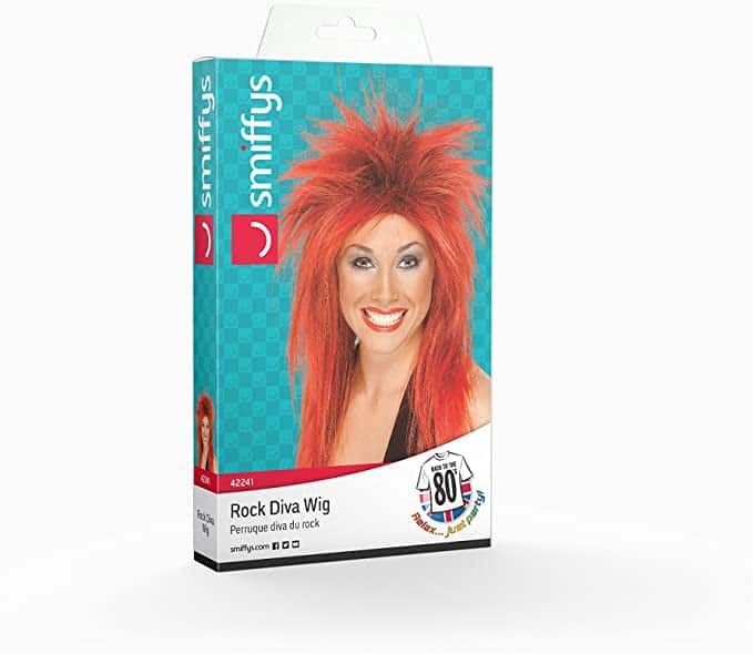 smiffy's 80's rock diva ginger costume wig